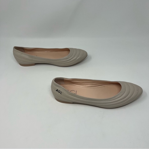 AGL MIledy Cream Leather Quilted Flats Shoes Women Size 40 US 10 - Picture 5 of 9
